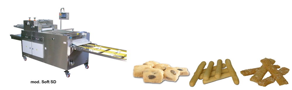 Machines breadsticks, grissini and snack for soft dough