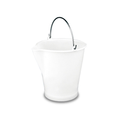 color blanco Cubo de plástico redondo de 12 litros con tapa 